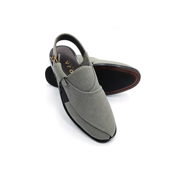Gray Peshawari Chappal, - 05
