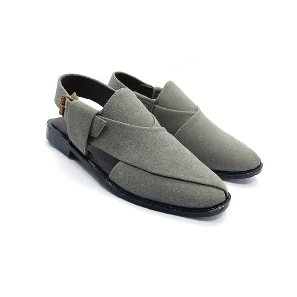 Gray Peshawari Chappal, - 05