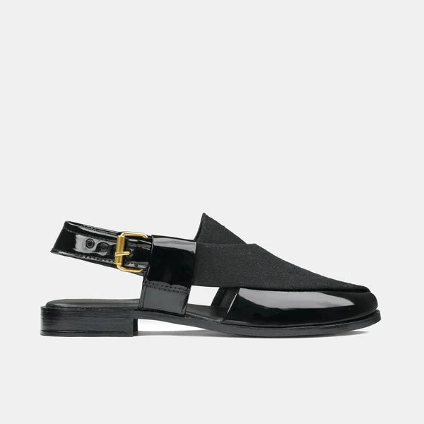 Black Suede & Patent Peshawari Moon Rise