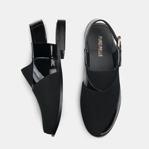 Black Suede & Patent Peshawari Moon Rise