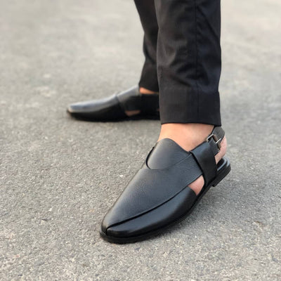 Handmade Peshawari Black Sandal-03
