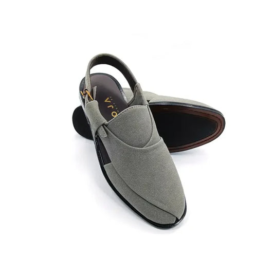 Gray Peshawari Chappal, - 05