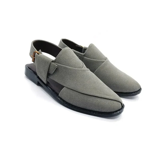 Gray Peshawari Chappal, - 05