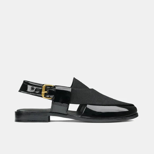 Black Suede & Patent Peshawari Moon Rise