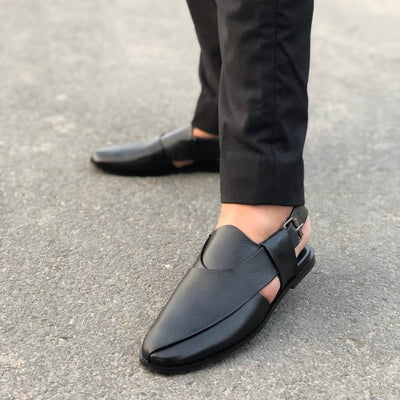 Handmade Peshawari Black Sandal-03