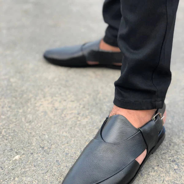 Handmade Peshawari Black Sandal-03