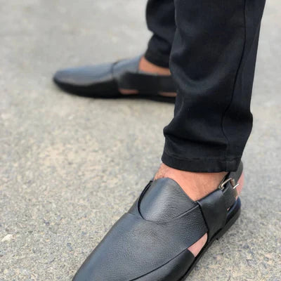 Handmade Peshawari Black Sandal-03