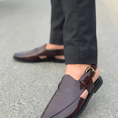 Handmade Oxblood Peshawari Sandal-01
