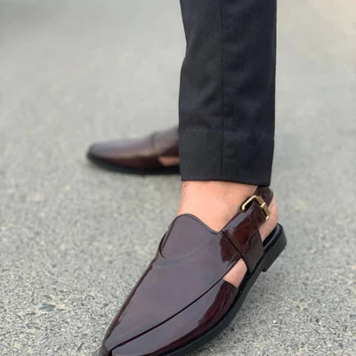 Handmade Oxblood Peshawari Sandal-01